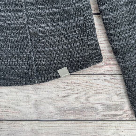 Bench Wool Knit Full Zip Hoodie Sweatshirt Womens Large Dark Gray - Picture 9 of 12